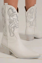 White Rhinestone Point Toe Cowboy Boots for Women