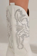 White Rhinestone Point Toe Cowboy Boots for Women
