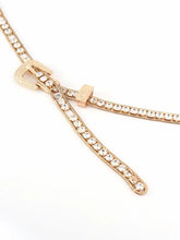 Gold chain with rhinestones on rhinestone metal belt