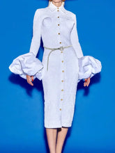 White ribbed crop top and midi skirt set with rhinestone metal belt