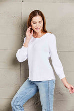 White Ribbed Off Shoulder Sweater with Long Sleeves for Women