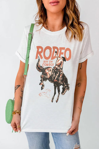 White Rodeo Graphic T-Shirt for Women White