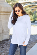 White Round Neck Long Sleeve T Shirt for Women Size Round