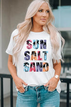 Letter Graphic Round Neck Tee Woman T Shirts