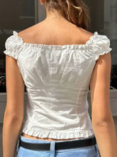 White Ruffled Button Down Blouse for Women Woman T Shirts