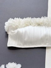 White Ruffled Floral Trim Bikini Set with Removable Padding Swimwear