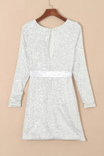 Sequin Tie Front T-Shirt Dress Cocktail Dress