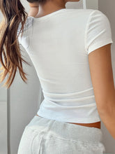 White Short Sleeve Button Up Shirt for Women