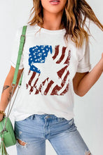 US Flag Graphic Round Neck Tee Woman T Shirts