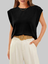 White Sleeveless Shoulder-Padded Top for Women