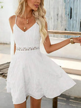 White Spaghetti Strap Lace Trimmed Sundress