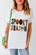 White Spooky Season Graphic T Shirt for Women