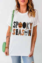 White Spooky Season Graphic T Shirt for Women Woman T Shirts