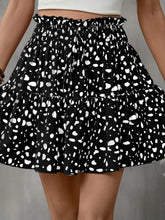 White Spotted Tiered Mini Skirt for Women