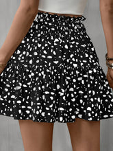 White Spotted Tiered Mini Skirt for Women