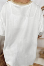White Star Appliqué Oversized T Shirt for Women