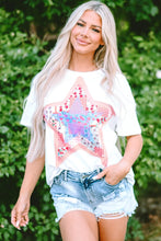 White Star Design Cotton T-Shirt for Women