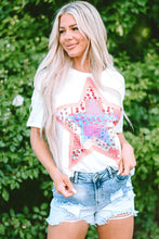 White Star Design Cotton T-Shirt for Women