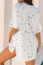 White Star Pattern Oversized T-Shirt Dress for Women Woman T Shirts