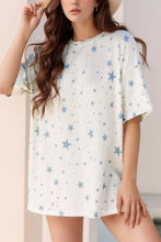 White Star Pattern Oversized T-Shirt Dress for Women