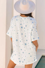 White Star Pattern Oversized T-Shirt Dress for Women