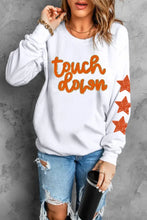 Letter & Star Round Neck Long Sleeve Sweatshirt Woman Sweatshirts