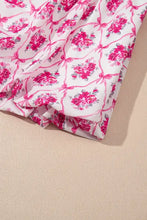 White Summer Dress with Pink Floral and Ribbon Pattern Casual Dresses