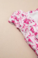 White Summer Dress with Pink Floral and Ribbon Pattern Casual Dresses