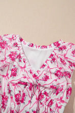White Summer Dress with Pink Floral and Ribbon Pattern Casual Dresses