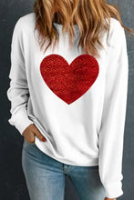 Valentine’s Day Heart Round Neck Long Sleeve Sweatshirt Woman Sweatshirts