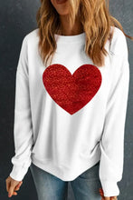 Valentine’s Day Heart Round Neck Long Sleeve Sweatshirt Woman Sweatshirts