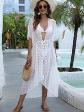 Swiss Dot White Sheer Beach Cover Up for Women