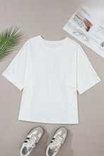 White T-Shirt with Colorful MAMA Sequin Lettering for Women