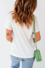 White T-Shirt with Cowboy Hat Graphic for Women Woman T Shirts