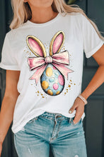 White T-Shirt with Easter Egg Design for Women