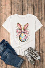 White T-Shirt with Easter Egg Design for Women