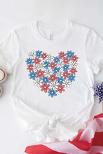 White T-Shirt with Floral Heart Design for Women Woman T Shirts