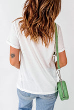 White T-Shirt with Floral Heart Design for Women