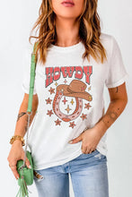 White T-Shirt with Howdy Cowboy Graphic for Women White