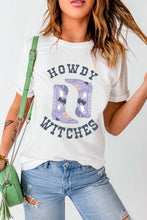 White T-Shirt with Howdy Witches Cowboy Boot Graphic White