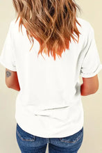 White T-Shirt with Patriotic Sequin Bow for Women Woman T Shirts