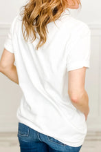 White T-Shirt with Pink Bow Graphic for Women