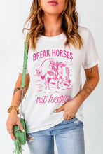White T-Shirt with Pink Cowboy Graphic for Women White