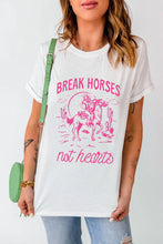 White T-Shirt with Pink Cowboy Graphic for Women