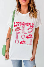 White T-Shirt with Pink Cowboy Graphics for Women Woman T Shirts