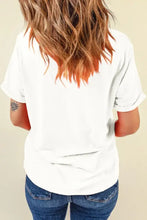 White T-Shirt with Sequined Crawfish Boil Design Woman T Shirts