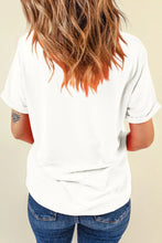 White T-Shirt with Sequined Crawfish Boil Design