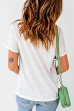White and green crossbody bag with chain strap and cowboy boot graphic