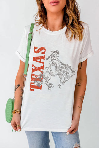 White Texas Rodeo Graphic T-Shirt for Women White