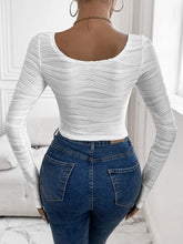 White Textured Long Sleeve Crop Top for Women